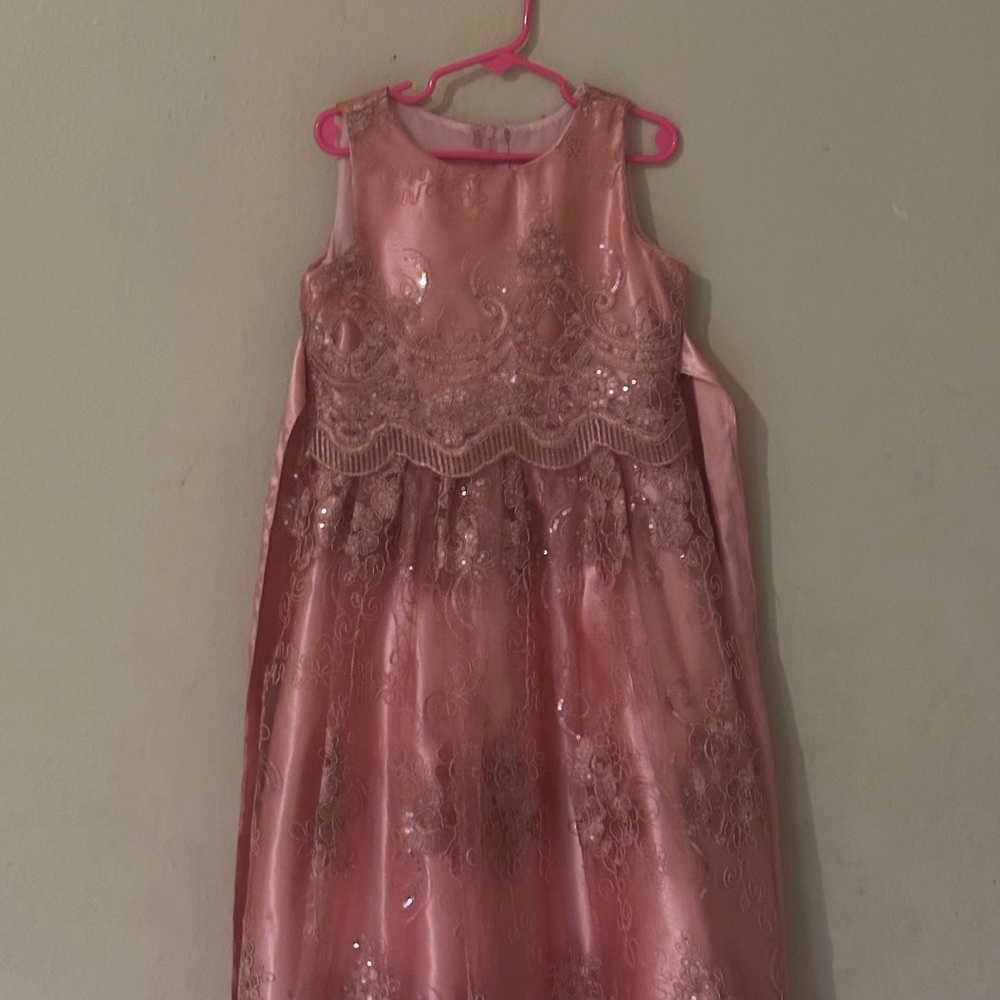 Charming Pink Lace Kids Dress